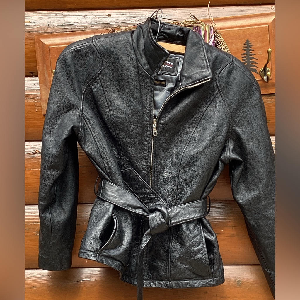 Wilsons Biker Black Leather Jacket Thinsulate Lined Sz Xs Eplvc